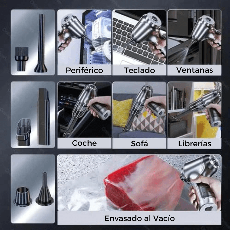 Aspirador Portátil Ultra Vacum - Lleva 3 Accesorios de Regalo